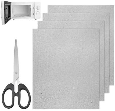 4 PCS Waveguide Cover Replacement, 150mm X 120mm Waveguide Cover Mica Plates Sheets with Scissor, Microwave Waveguides Covers Cutting According to The Required Size for Microwave Oven Repairing Part