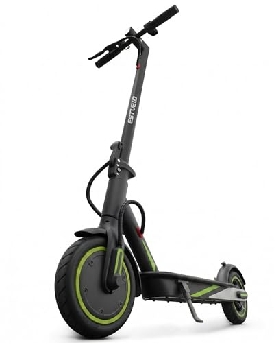ESTVELO E Scooter mit Straßenzulassung, 350W-500W Motor, Bis zu 45 km Reichweite, 8,5/10 Zoll Luft-oder Vollgummireifen, klappbarer E Roller