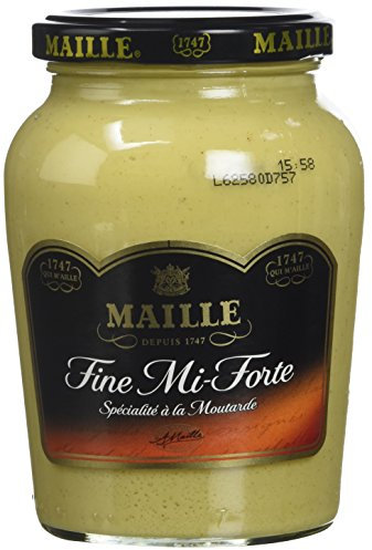 MAILLE Spécialité Moutarde Fine Mi-Forte Bocal 355 g - Lot de 4 (L'emballage peut varier)