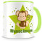 Samunshi® Kindertasse mit Namen Tasse Affe Personalisierte Tasse mit Namen Kinder Kinderbecher mit Namen Kindergarten grün 300ml