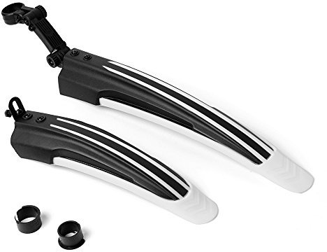 Fahrrad-Schmutzfänger-Set (Schutzblech) für Vorder- und Hinterrad, geeignet für MTB- und Straßenrad, weiß