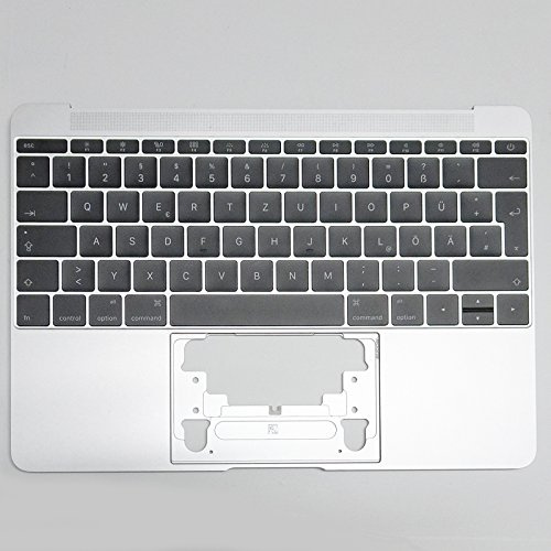 Bucom Silber Topcase mit Tastatur und Backligh für MacBook Retina 12 A1534 2016