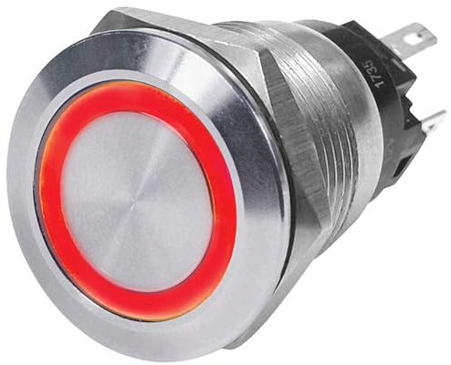 Blue Sea Systems 4163-BSS Switch Button Off-ON RED, 10 Amp