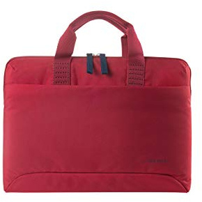 Tucano Smilza Laptoptasche aus Nylon für 13/14 Zoll Notebooks, mit schockabsorbierender Innenpolsterung und Abnehmbarer Schultergurt - Rot
