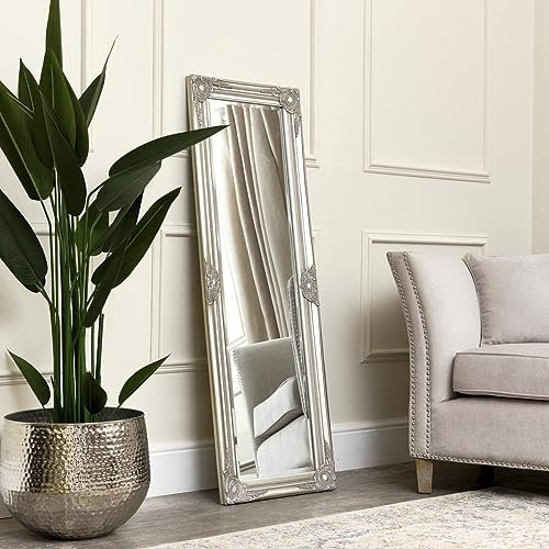 Melody Maison Tall Champagne Silver Wall Mirror 47cm x 142cm