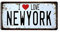 Shinewe Wandposter mit Nummernschildmotiv, Vintage-Design, 15 x 30 cm (I Love New York)