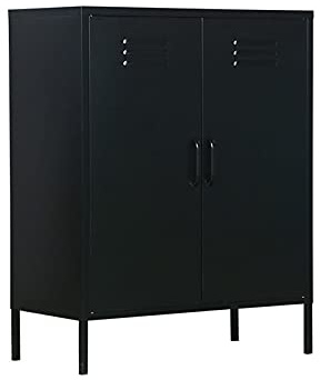 MaximaVida Metallspind Finn Schwarz 80 x 40 x 102 cm - 2 Regale