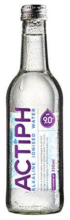 Alkaline Ionised Spring Water pH9+ (24x 330ml) Purified with Electrolytes Clean and Smooth Taste ACTIPH Water Glass Collection