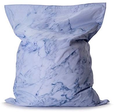 Lumaland Riesen-Sitzsack XXL 140x180 cm Special Edition | Wasserfestes Indoor & Outdoor Liegekissen mit über 3 Mio. anpassungsfähigen EPS-Perlen | Bean Bag mit waschbarem Bezug [Marmor]