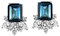 Michooyel Ohrstecker aus S925-Zirkonia, Londoner blauer Diamant im Smaragdschliff, edler Schmuck für Frauen und Mädchen, Edelstein, Topas