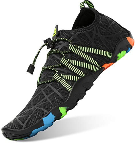 SAGUARO Chaussure Aquatique Femme Minimalistes Respirant Homme Antidérapant de Trail Running Légère Chaussures Barefoot Piscine plongée Surf Chaussures Snorkeling randonnée nerocarbonio 47 EU