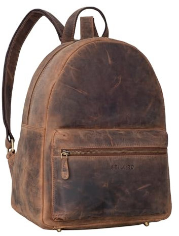 STILORD 'Flynn' Großer Rucksack Leder XL Lederrucksack für Damen Herren Laptop Rucksack Reiserucksack Arbeitsrucksack Schulrucksack aus Echt Leder, Farbe:calais - braun