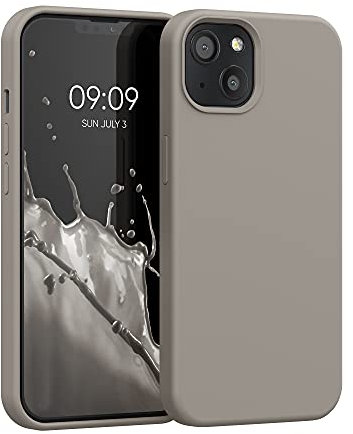 kwmobile Case Compatible with Apple iPhone 13 Case - TPU Silicone Phone Cover with Soft Finish - Taupe