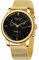 BOLYTE Herren-Armbanduhr Automatisch Mechanisch Analog, Seagull-Uhrwerk Automatische Datumsanzeige Gangreserve-Anzeige Edelstahlband Business-Armbanduhr, Goldfarben/Schwarz