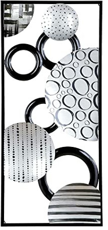 MF Gilde Luxus Wanddeko Bubble Wandschmuck 3D Bild Metalldeko Metall Metallbild 90x40cm, Schwarz