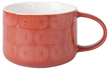 Maxwell & Williams KL0273 Crest - Taza grande de porcelana (500 ml), color terracota