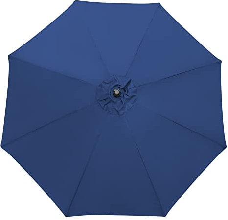 Green Bay Replacement Parasol Fabric Cover Durable Polyester Umbrella Replacement Covers for 2.7m 8 Arm Parasol Blue