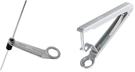 Westmark Rettich-/Spiralschneider mit langem Zentrierstab, Länge: 24 cm, Rostfreie Edelstahlklinge/Aluminium, Silber/Grau, 51302260 & Kirschenentkerner/-entsteiner, Länge: 14 cm, Silber