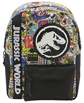 Jurassic World - Backpack, Adaptable to Cart, School Backpack, Youth Kids Bags, Travel, Backpack, Multicoloured, Jurassic Park, Official Product (CyP Brands)