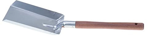 Aqbau Pelle à Charbon 44 cm Galvanisée – Pelle à Cendres avec Manche en Bois pour Cheminée, Poêle, Barbecue, Foyer
