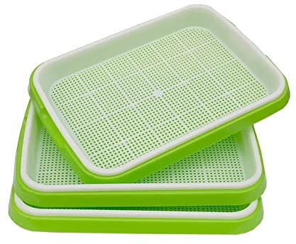 3 STÜCKE Keimschale, Samenkeimschale mit Abflusslöchern Microgreens Growing Kit Gartenpflanzenkeimungs-Vermehrungsschalen Baumschulschale