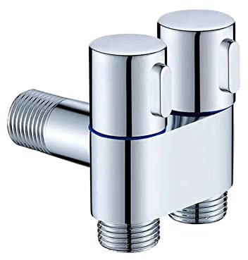 G1/2 1 pulgada salidas doble control lavadora grifo inodoro válvula triangular para jardín cocina fregadero baño lavabo cabeza