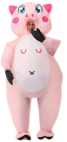 SHMIZZ Costume Gonfiabile Adulto, Costume Gonfiabile Blow up Costume di Halloween Costumi Carnevale Vestiti Gonfiabili Fancy Dress Cosplay Outfit (Maiali)