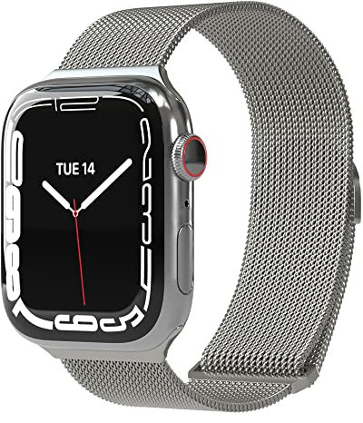 EAZY CASE Correa de repuesto compatible con Apple Watch, 38 mm, 40 mm, 41 mm, malla ajustable de metal, 38mm / 40mm / 41mm, Metal