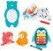 LUDI - Arktisches Bade-Set - Xylophon, Buch, Spiegel, Badestift und 2 Spritztierchen - Badespielzeug für Babys - Ab 10 Monaten