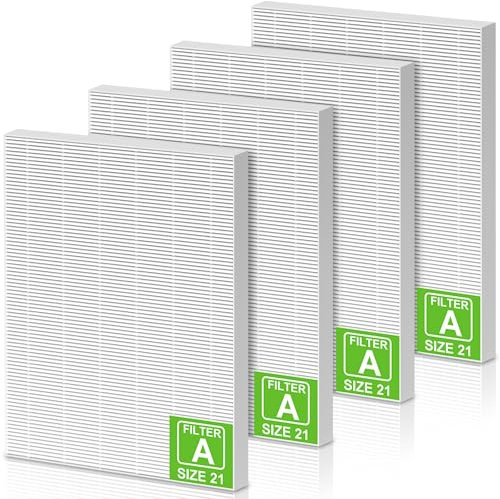 XBGG 4 Pack 115115 HEPA Replacement Filter Compatible with Winix PlasmaWave Air Purifier C535 AM90 5300 6300 5300-2 6300-2 C909, 115115 Filter A Size 21 for Winix C535
