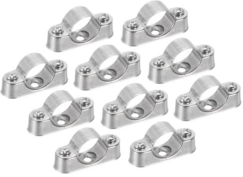 sourcing map 10Pcs Pipe Support Pipe Bracket Clamp for OD 20mm Pipe Wall Mount Ceiling Mount Rigid Pipe Straps for Metal Pipe Tube