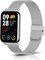 KoGiio Armband Kompatibel mit Xiaomi Mi Band 9 Pro/Smart Band 9 Pro/Xiaomi Mi Band 8 Pro/Smart Band 8 Pro, Männer und Frauen Atmungsaktiv Ersatzarmband,Gewebte Metall Uhrenarmband Silber