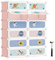 SONGMICS Scarpiera a 12 Scomparti per Bambini, Organizzatore Modulare ad Incastro in Plastica per Bambini, Guardaroba con Ante, 31 x 81 x 106 cm, Rosa Gelatina LPC907R01