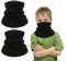 2 Pcs Kids Neck Warmer, Kids Fleece Windproof Neck Gaiter, Winter Face Covering for Skiing，Cycling，Outdoor Sports, Multifunctional Headwear for Boys & Girls（Black，20 * 30cm）