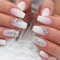 24 Pièces Faux Ongles Cercueil, Rose Dégradé French Press on Nails, Moyen Acrylique Capsules Ongles avec Pailletés Strass, Artificiels Ballerine Ongles à Coller 12 Tailles Fake Nails pour Femmes