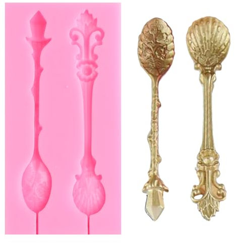 XMOLDNMS Stampo in silicone a forma di cucchiaio, Pasticceria Accessori, Formine per Dolci, per decorare torte, cupcake, caramelle, cioccolato, pasta di gomma, argilla polimerica