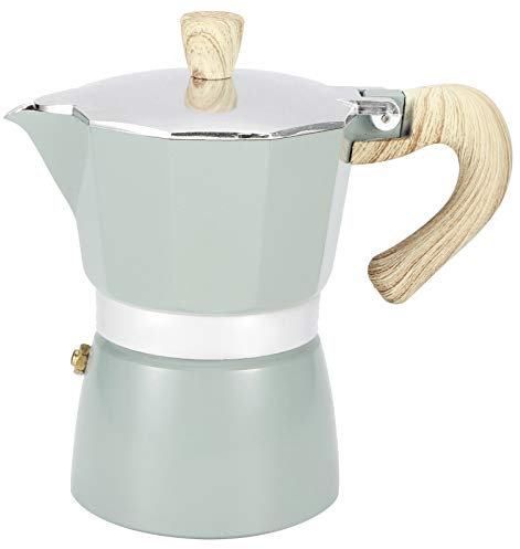 Kaffeekanne, Aluminium-Moka-Herd, Kaffeemaschine, achteckiger Kaffeekanne, Wasserkocher, ausgezeichneter Campingtopf für Heimküchenbedarf (Nº 3 bote 150ML azul lago)