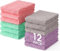 Moosfor Reinigungstücher Mikrofasertücher Waschbar Putzlappen Mikrofaser Weiche Fusselfrei Geschirrtücher Lappen Küchentücher, 12 Stück, 25x50 cm, Gemischte Farbe