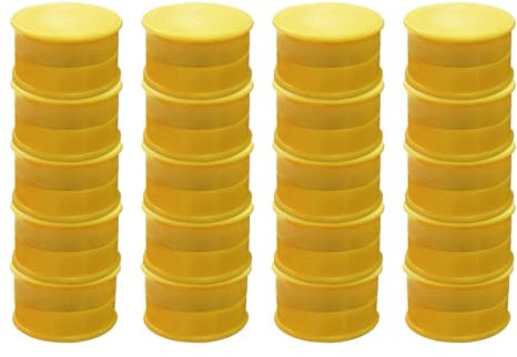 Pack of 36 Yellow Coloured Round Flat Magnets - 24mm Whiteboard Notice Board Office Fridge