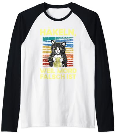 Häkeln Weil Mord Falsch Ist Vintage Katze Raglan