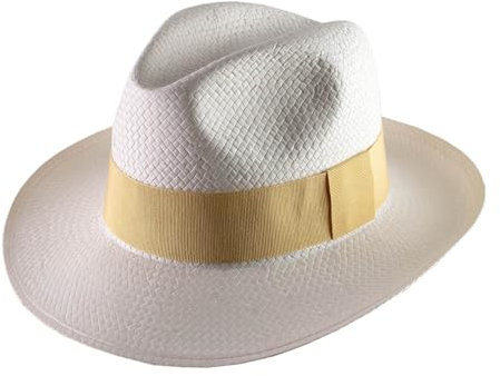 Classic Italy - Chapeau Panama Paille Homme ou Femme Banes - Taille 51 cm - Jaune