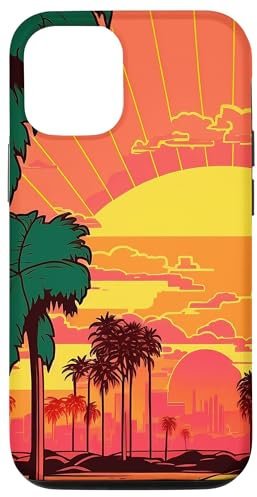 Hülle für iPhone 13 Los Angeles Palms Sunshine Comic Style Grafik