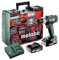 Metabo Juego de taladro/destornillador inalámbrico Li-power de 2 x 18 V, de 450 a 1800 rpm, incluye 2 baterías de 2,0 Ah, cargador, 73 accesorios, en maletín de plástico