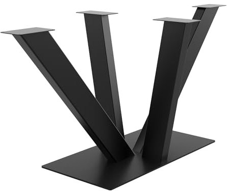 MetaloPro Zentrale Spider Tischgestell, Stabile Metall Tischbeine für Esstisch, Moderne Schwerlast Stahlkonstruktion, Elegante Schwarze Tischkufen mit Bodenschonern, Perfekt für Wohnzimmer oder Büro
