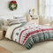 Tokokimo Housse de Couette Noël 140x200 avec 1 Taies d'oreiller 65x65 cm - Motifs Délicats et Intéressants d'arbres de Noël et D'élans - Parure de lit Noël 140x200cm avec Fermetures éclair, Vert