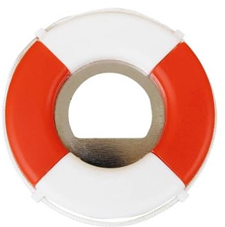NKlaus Flaschenöffner Rettungsring, Rot/Weiß, 7cm – Nautische Retro-Deko 16060