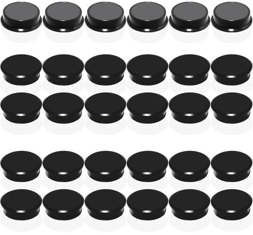 DUJEQM Magnete für Magnettafel - 30 Stück Starke Schwarz Kühlschrankmagnete – Runde Magnet Mini Magnete für Whiteboard, Magnetwand & Pinnwand – Klein Magneten, Bunte Tafelmagnete für Küche,Büro,Schule