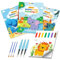 TECJOE 3er-Pack Mal- und Wassermalbücher für Kleinkinder, Aquarellfarben-Set mit 6 Pinseln, Malaktivität für Kinder, Lern- und Bastelspielzeug-Geschenk, Prinzessin, Wald und Meer