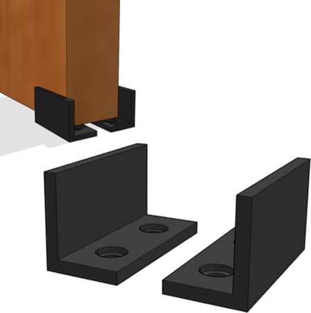 6-Pack Sliding Barn Door Floor Guide Bracket (Black) | Grovers Home Solutions
