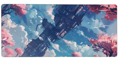 tour Tapis de Souris 1200x600x3mm Grand Tapis de Souris XXL, bleu Tapis de Souris Gamer à Bords Cousus, Dos Base en Caoutchouc Antidérapante, Haute Précision et Vitesse, Gamer Gaming Accessoire N1-449